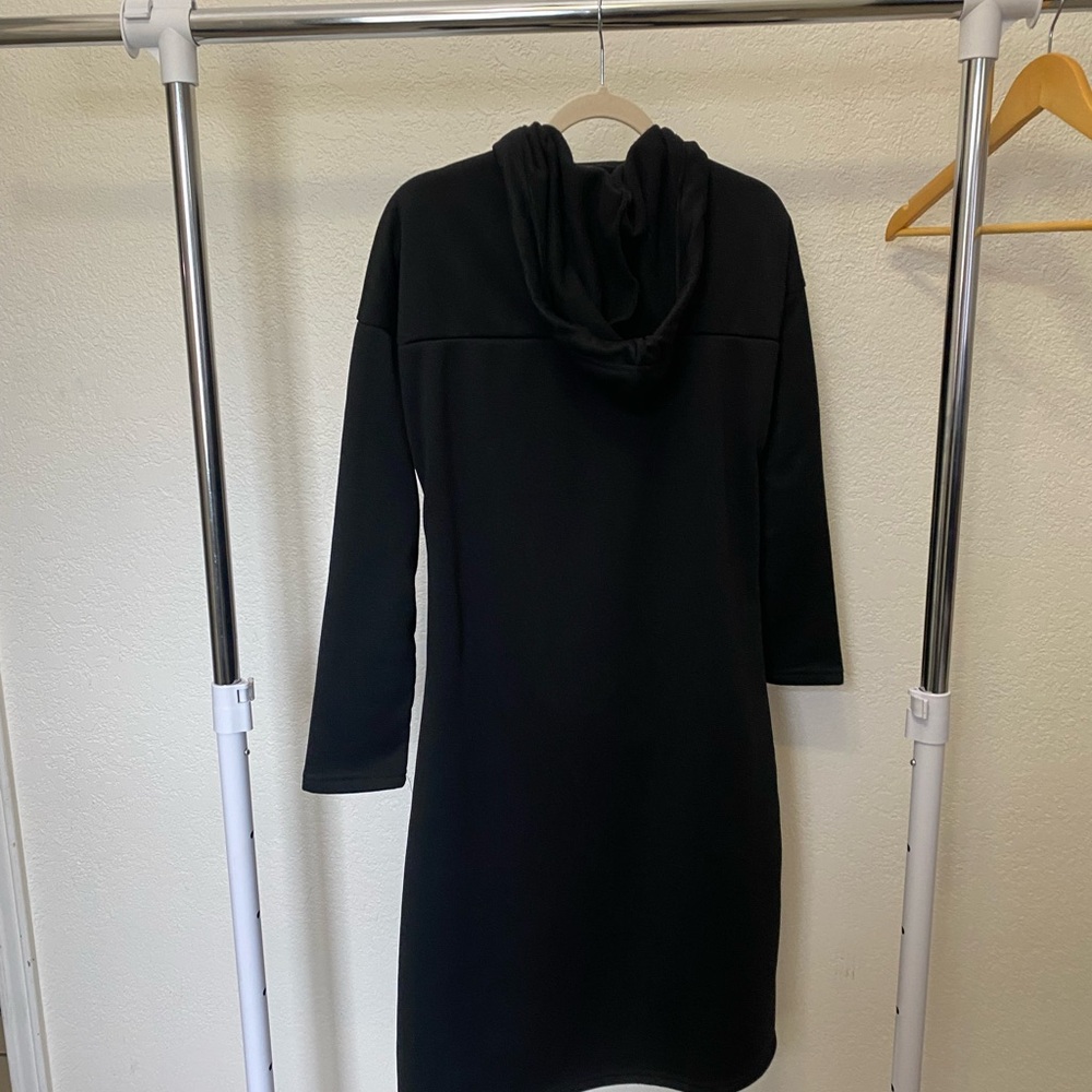 Elegant Black Hoodie Dress